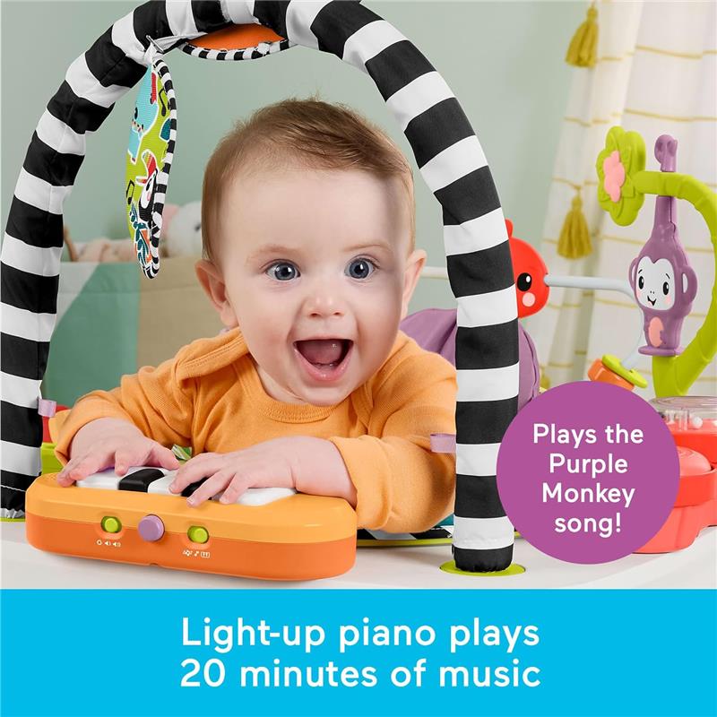 Fisher-Price Baby to Toddler Toy 2-in-1 Purple Monkey Activity Center Image 3
