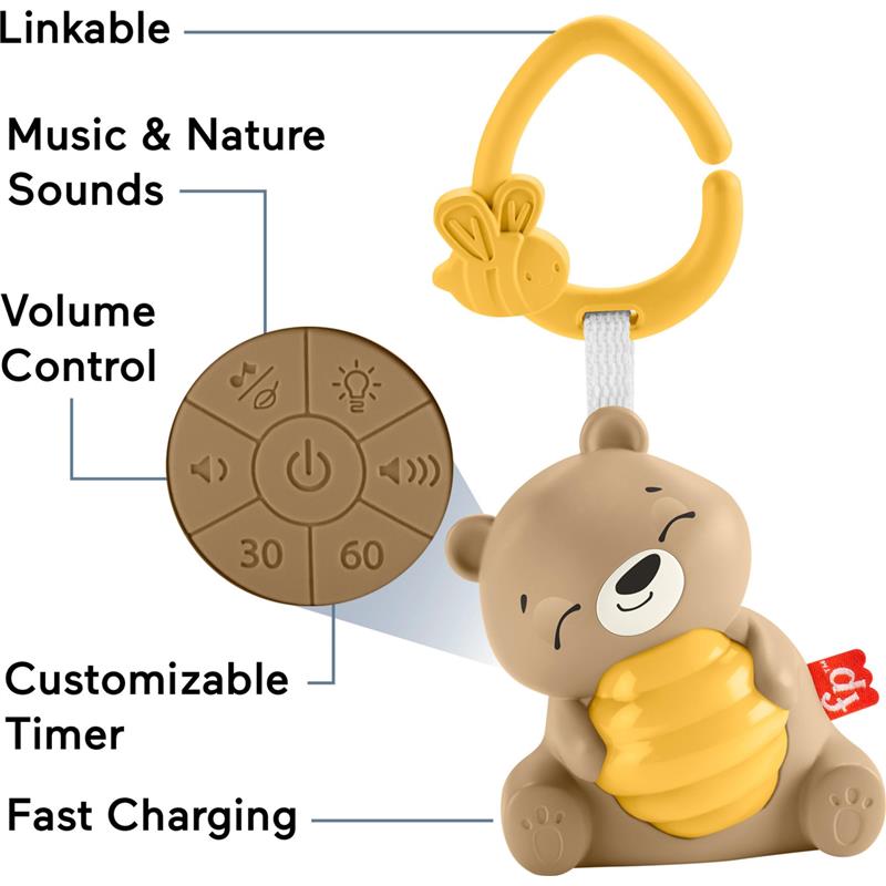 Fisher Price - Baby Toy Beary Soothing Portable Sound Machine with Music Image 4