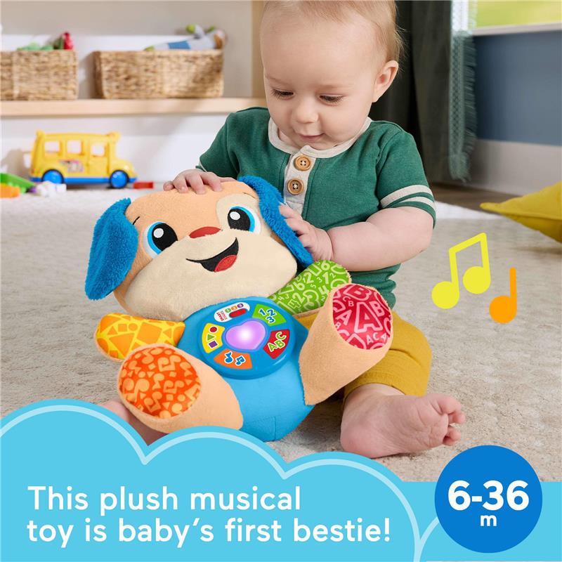Fisher Price - Baby Toy Laugh & Learn Smart Stages Puppy Musical Plush with Lights & Learning Songs Image 2