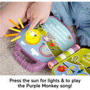 Fisher Price - Baby Toy Purple Monkey Musical Storybook with Lights & Sounds Image 3