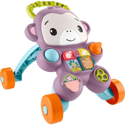 Fisher-Price Baby Walker Learn with Me Purple Monkey Learning Toy with Music Lights Image 1