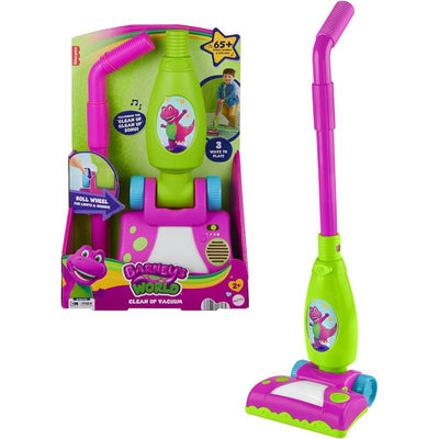 Fisher Price - Barney’s World Toddler Toy Clean Up Vacuum Electronic Push Along Image 1