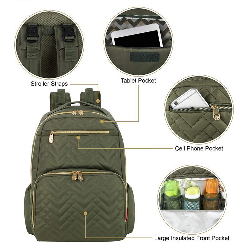 Fisher Price - Diaper Bag Backpack Morgan Backpack, Olive Image 3