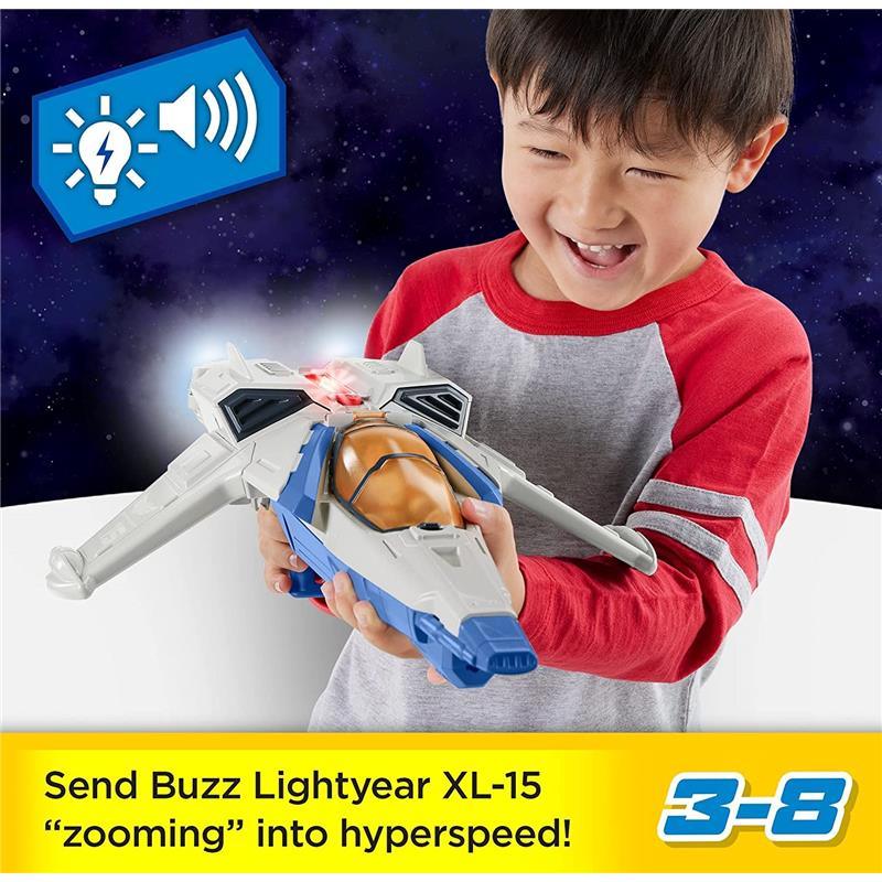 Fisher-Price - Imaginext Disney Pixar Lightyear Lights & Sounds XL-15 Spaceship & Buzz Lightyear Figure Set Image 2