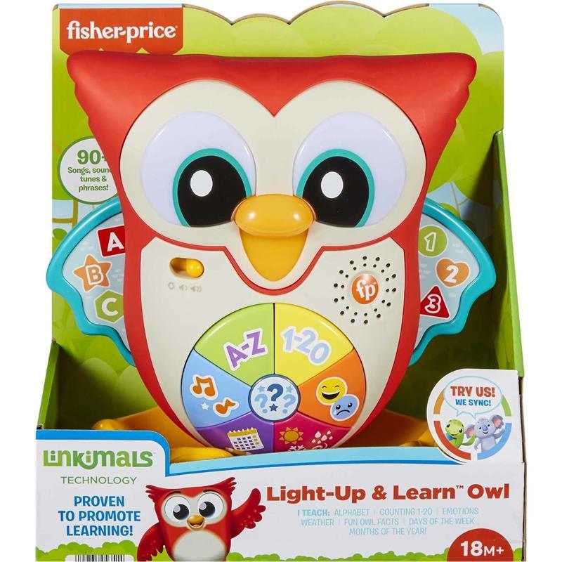 Fisher Price - Linkimals Toddler Learning Toy Light-Up & Learn Owl with Interactive Lights Music Image 6