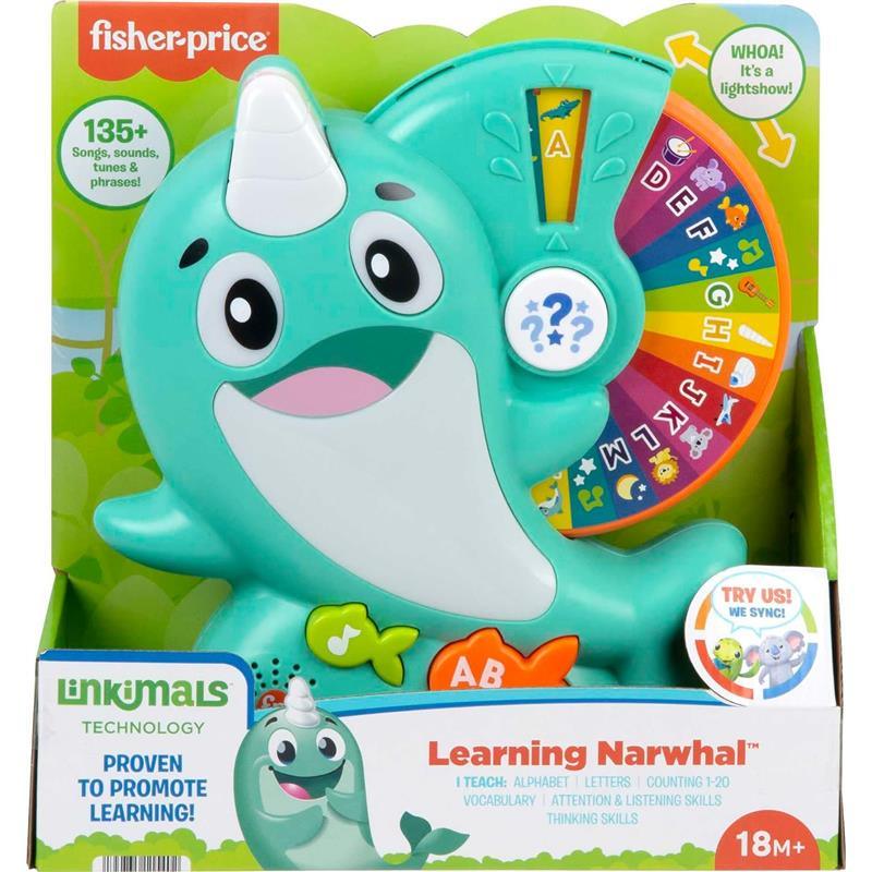Fisher Price - Linkimals Toddler Toy Learning Narwhal with Interactive Lights Music  Image 6