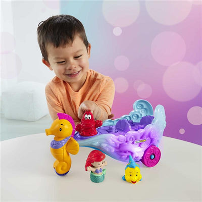 Fisher Price - Little People Toddler Toy Disney Princess Ariel's Light-Up Sea Carriage Musical Vehicle Image 2