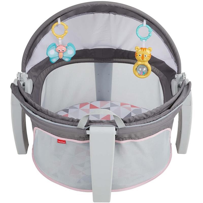 Fisher Price On-The-Go Baby Dome, Baby Girl Play Space & Napping Spot, Rosy Windmill Image 9