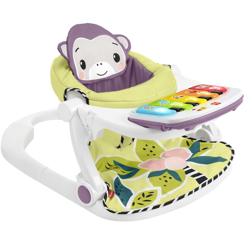 Fisher Price - Portable Baby Chair Kick & Play Deluxe Sit-Me-Up Seat with Piano Learning Toy & Tray Image 4