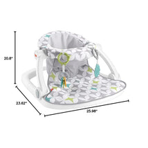 Fisher-Price Portable Baby Chair Sit-Me-Up Floor Seat with Developmental Toys, Geo Lines Image 2