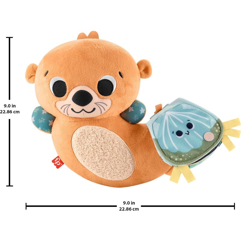 Fisher Price - Toy 2-in-1 Rockin' Tummy Time Otter Plush Sensory Activity with Soft Book Image 5