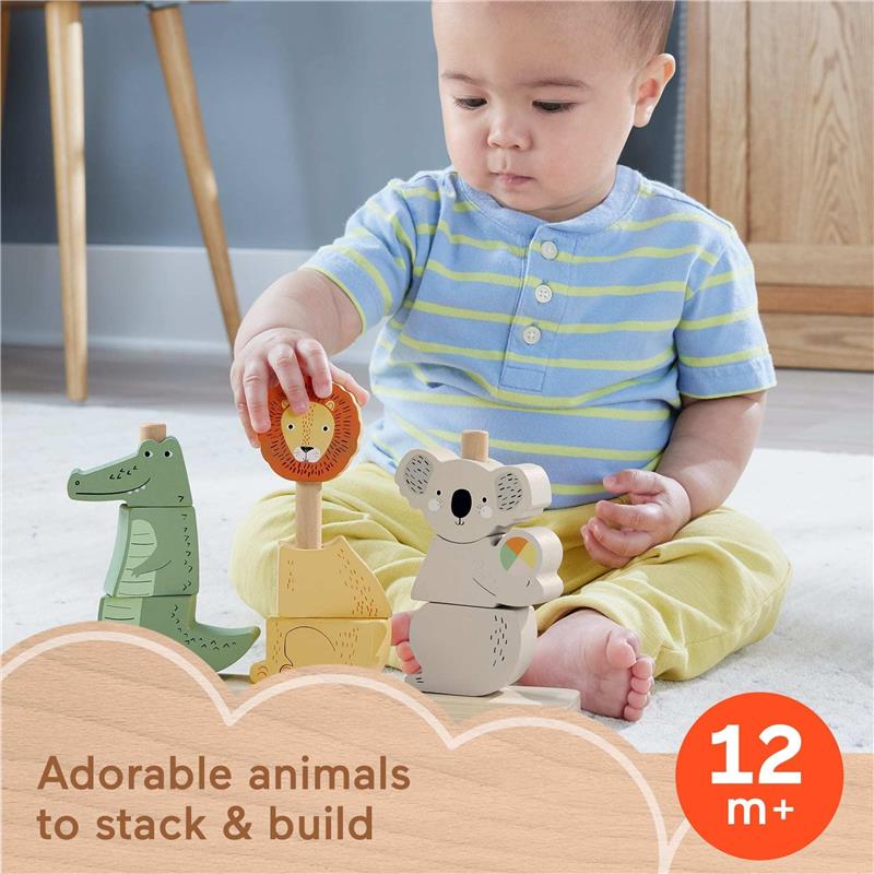 Fisher Price - Wood Baby Toy Stack & Sort Animals Image 2