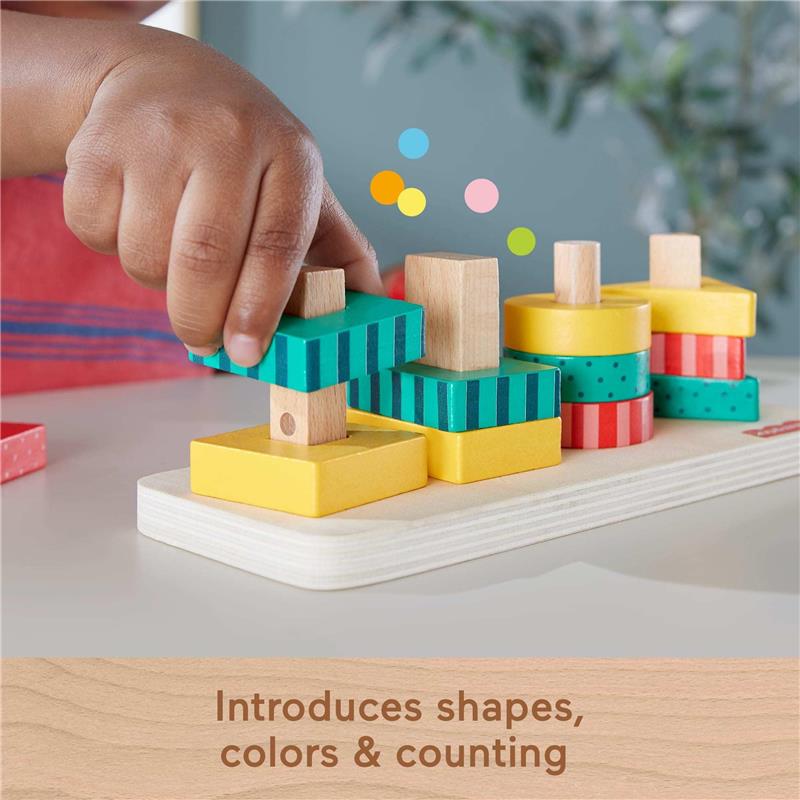 Fisher Price - Wood Toddler Toy Shape Stacker Image 4