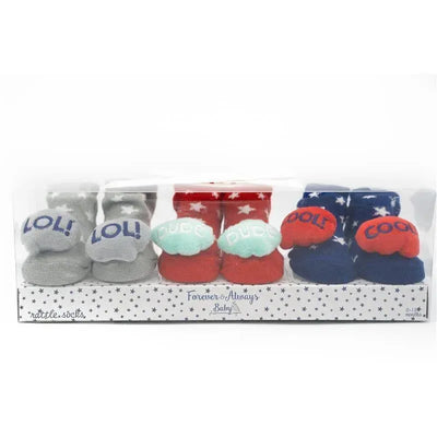 Forever Baby Boys Rattle Socks Phrases  Image 1