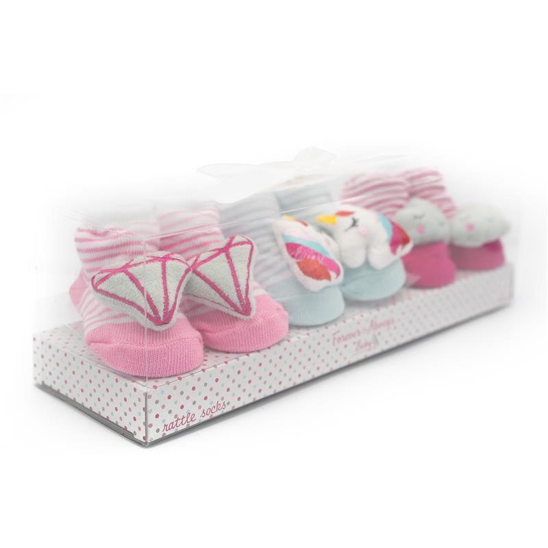  Forever Baby Girls Rattle Socks Unicorn  Image 2