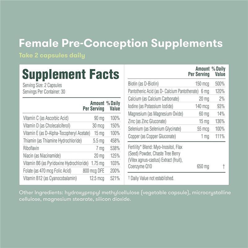 Frida Fertility - 60 Capsules Female Pre-Conception Supplements Image 6