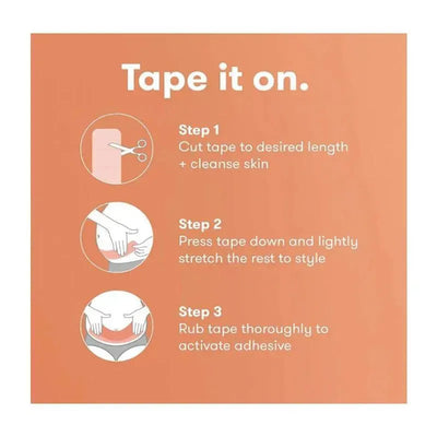 Instructions for using Frida Mom Pregnancy Belly Tape, including cutting, applying, and activating the adhesive.
