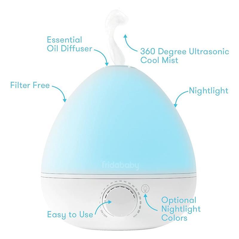 Fridababy - 3-in-1 Humidifier with Diffuser and Nightlight, White Image 2