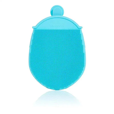 Fridababy DermaFrida Bath Mitt in turquoise, featuring a textured surface for gentle scrubbing during bath time.