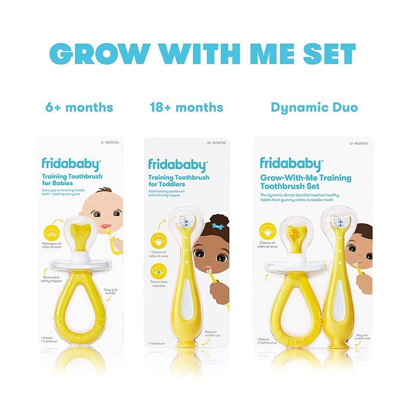Fridababy Grow-with-Me Training Toothbrush Set, Infant to Toddler Toothbrush Oral Care for Babies Image 4