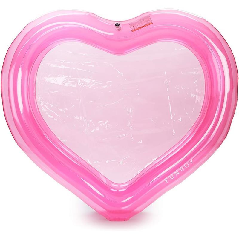 Funboy - Giant Inflatable Luxury Clear Pink Heart Kiddie Pool Image 1