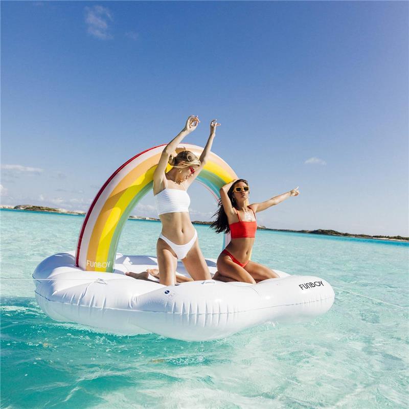 Funboy - Giant Inflatable Luxury Rainbow Cloud Island Daybed Pool Float Image 3