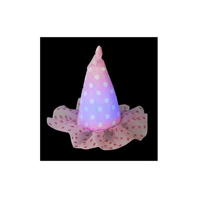 Ganz Pink and White Polka Dotted Light up Birthday Hat Barrette - Set of 3 Image 1