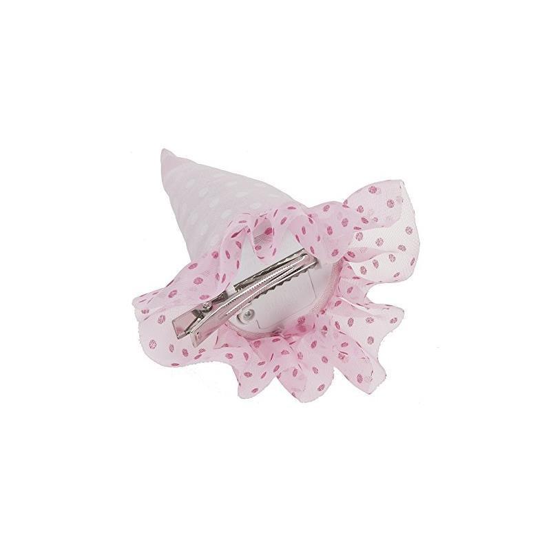 Ganz Pink and White Polka Dotted Light up Birthday Hat Barrette - Set of 3 Image 3