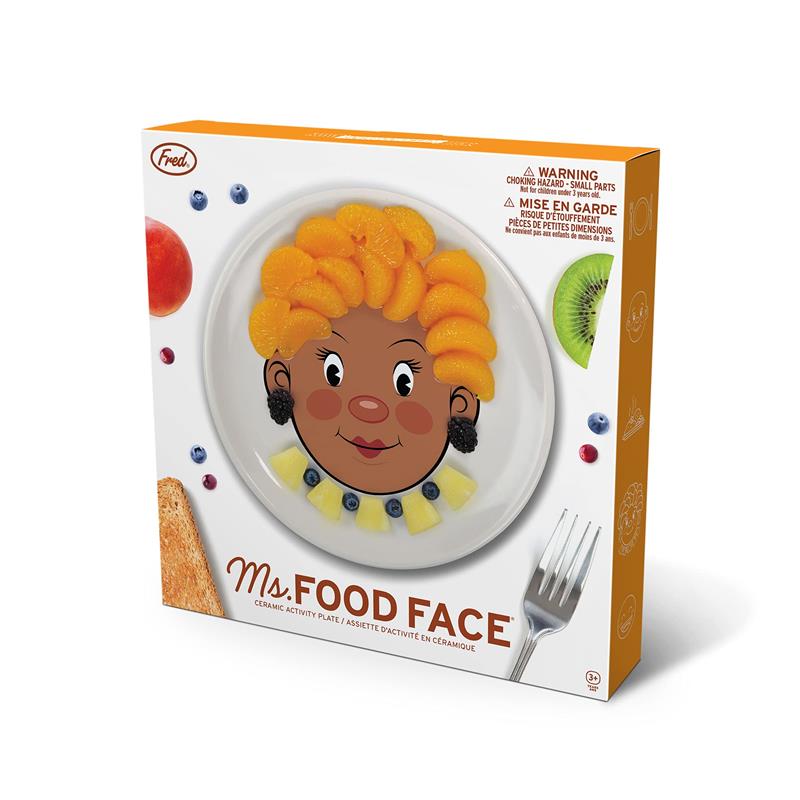 Genuine Fred - Fred Ms. Food Face Dinner Plate for Kids - 8.25” Ceramic Dinnerware Plate Lets Children Create Edible Hairstyles & Accessories - Fun Image 7