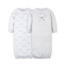 Gerber - 2 Pk Gown Neutral Baby Animals, 0/6M Image 1