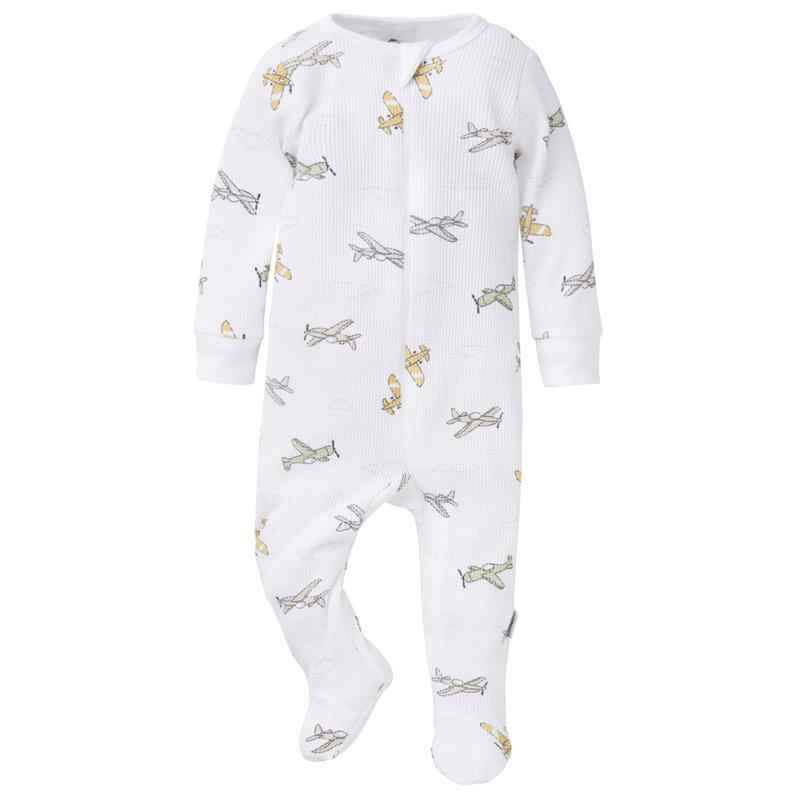Gerber 2Pk Baby 2-Way Zip Thermal Footed Sleep 'N Play, Airplanes Image 2