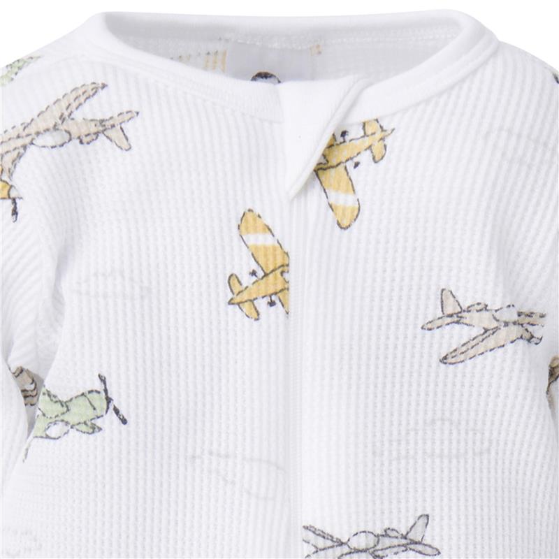 Gerber 2Pk Baby 2-Way Zip Thermal Footed Sleep 'N Play, Airplanes Image 3