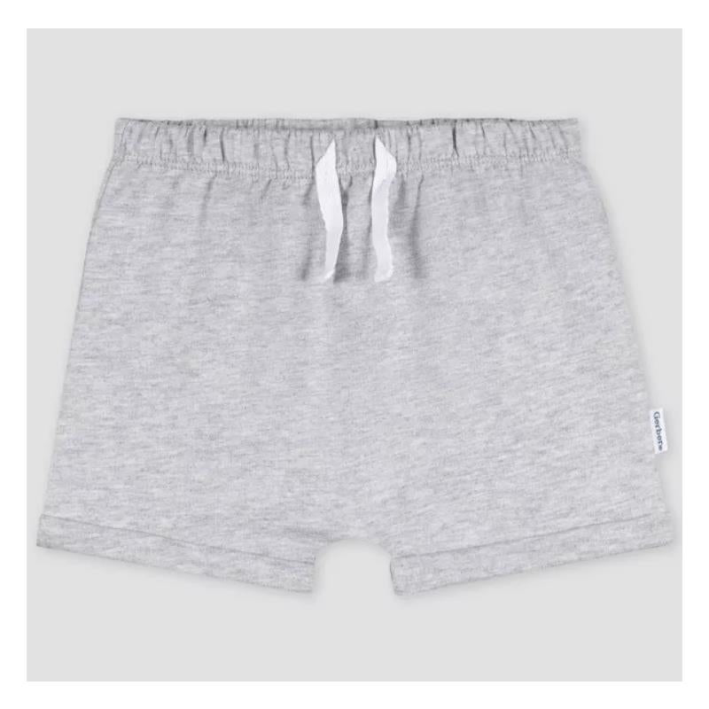 Gerber 2Pk Baby Boy Shorts Grey/Blue, 3/6M Image 2