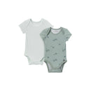 Gerber 2Pk Baby Boys Teal Snails Bodysuits Image 1