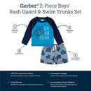 Gerber 2Pk Baby & Toddler Boys Sea Friends Rash Guard & Swim Trunks Set Image 5