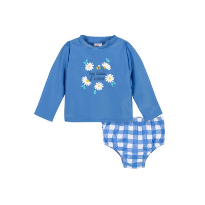 Gerber 2Pk Baby & Toddler Girls Darling Daisy Rash Guard & Swim Bottoms  Image 1