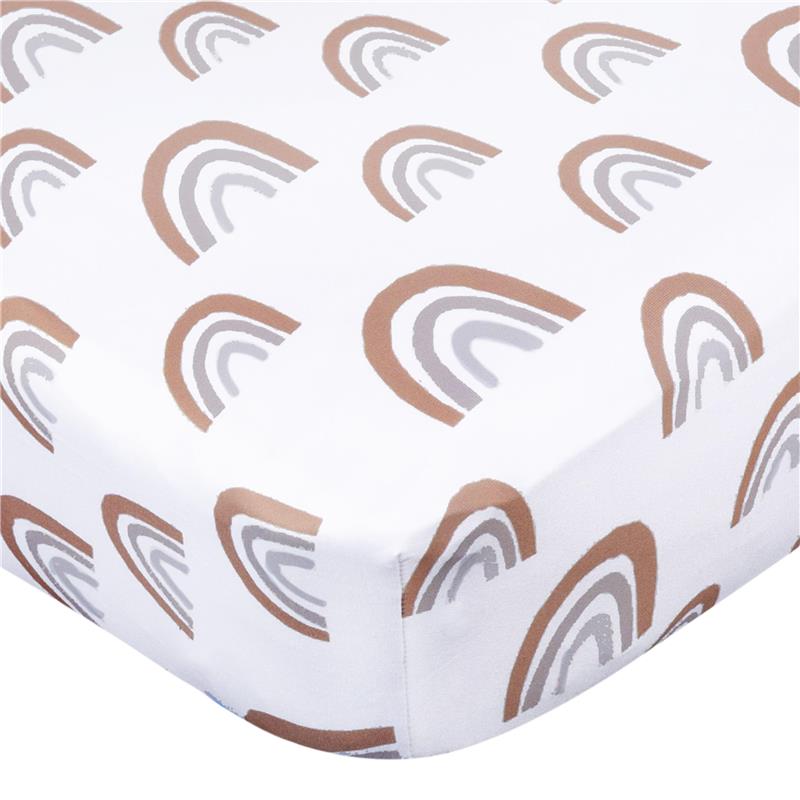 Gerber 2Pk Baby Unisex Knit Crib Sheet, Boho Rainbow, One Size Image 3