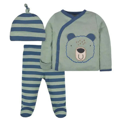 Gerber - 3Pk Baby Boys Bear Take-Me-Home Set Image 1