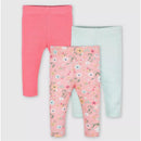 Gerber - 3Pk Baby Girls Fox Pants, Pink/Flower Image 1