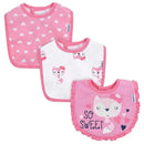 Gerber - 3Pk Terry Dribbler Bib, Pink Fox One Size Girl Image 9