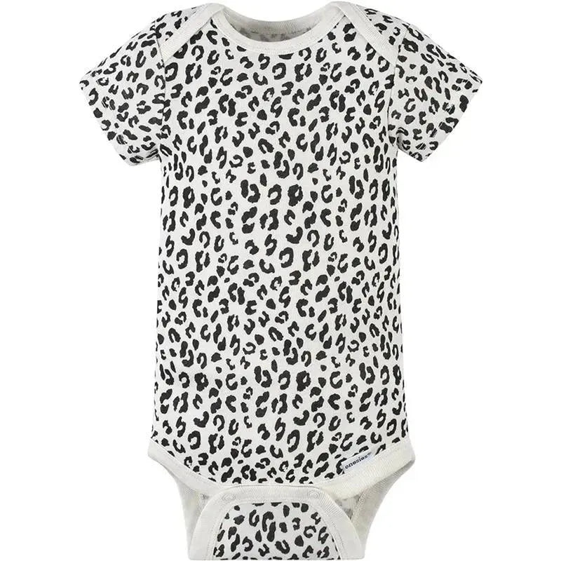 Gerber - 4Pk Baby Short Sleeve Onesies - Girl Leopard Image 5