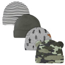 Gerber - 4Pk Cap Boy Bear, Newborn Image 1