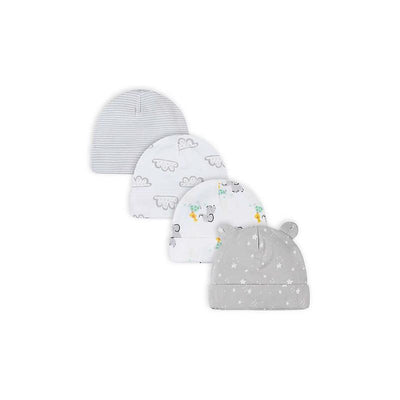 Gerber - 4Pk Cap Neutral Baby Animals, Newborn Image 1