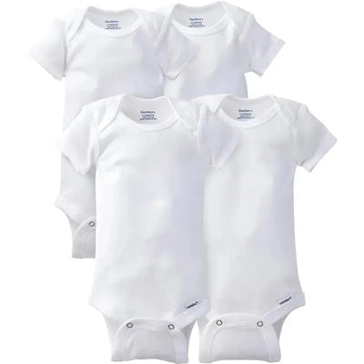 Gerber - 4Pk Onesies Short Sleeve, White, 24M Image 1