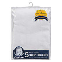 Gerber 5-pack Heavyweight Gauze Prefold Cloth Diaper, White Image 1