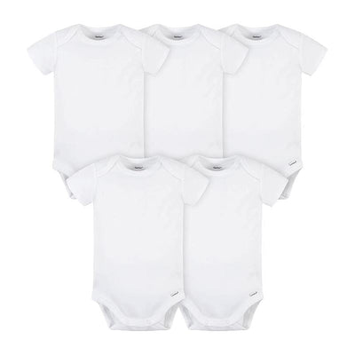 Gerbe 5Pk Onesies Multi-Packs Bundle Interlock White Image 1
