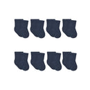 Gerber 8Pk Wiggle-Proof Jersey Crew Socks 0-6M, Navy Image 1