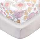 Gerber Baby 2Pk Unisex Knit Crib Sheet, Retro Floral, One Size Image 1