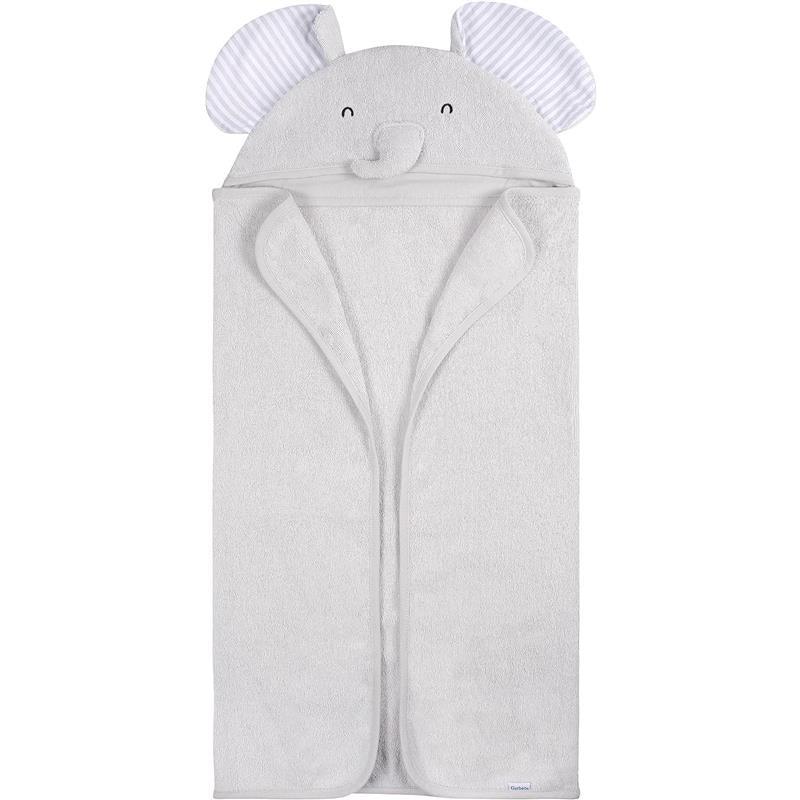 Gerber - Baby Hooded Bath Towel & Washcloths, Elephant Image 3