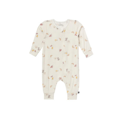 Gerber Baby Neutral Ivory French Breakfast Romper, Newborn Image 1